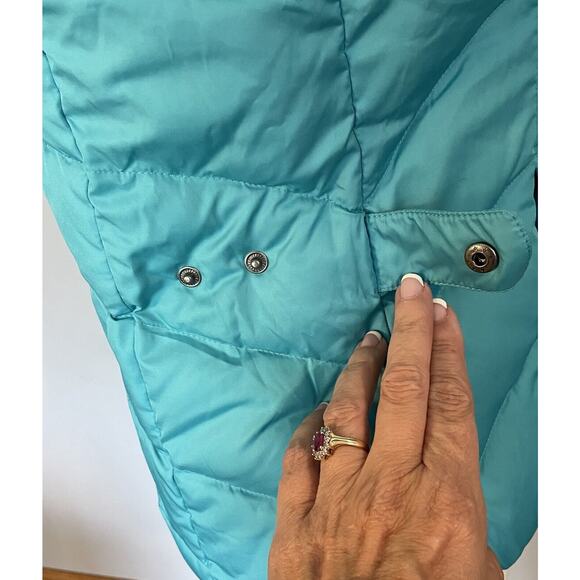 Eddie Bauer Women’s Down Vest Sz XS Turquoise Adjustable Waist Snaps EB650 - Picture 9 of 16